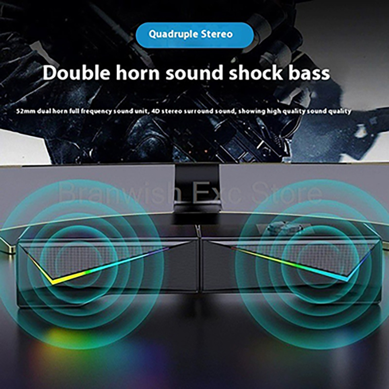2x2.5W Computer Speaker RGB Li - Rgb Computer Soundbar For Pc review and price
