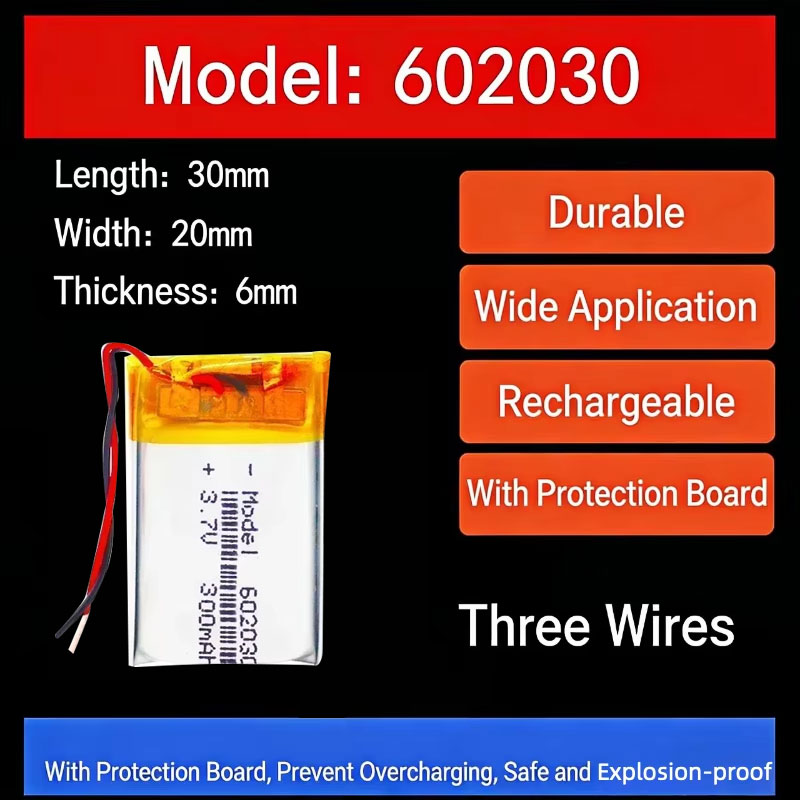 3.7V 300mAh 602030 Lithium Bat - Smartwatches review and price