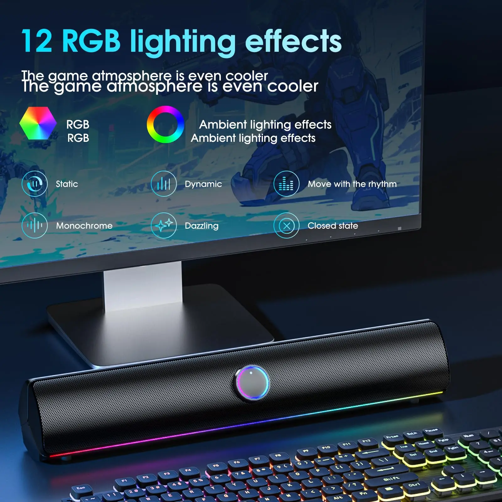 Gaming Soundbar, USB One-Cable - Rgb Computer Soundbar For Pc review and price
