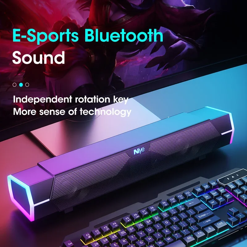 4D Stereo Sound Bar PC Speaker - Rgb Computer Soundbar For Pc review and price