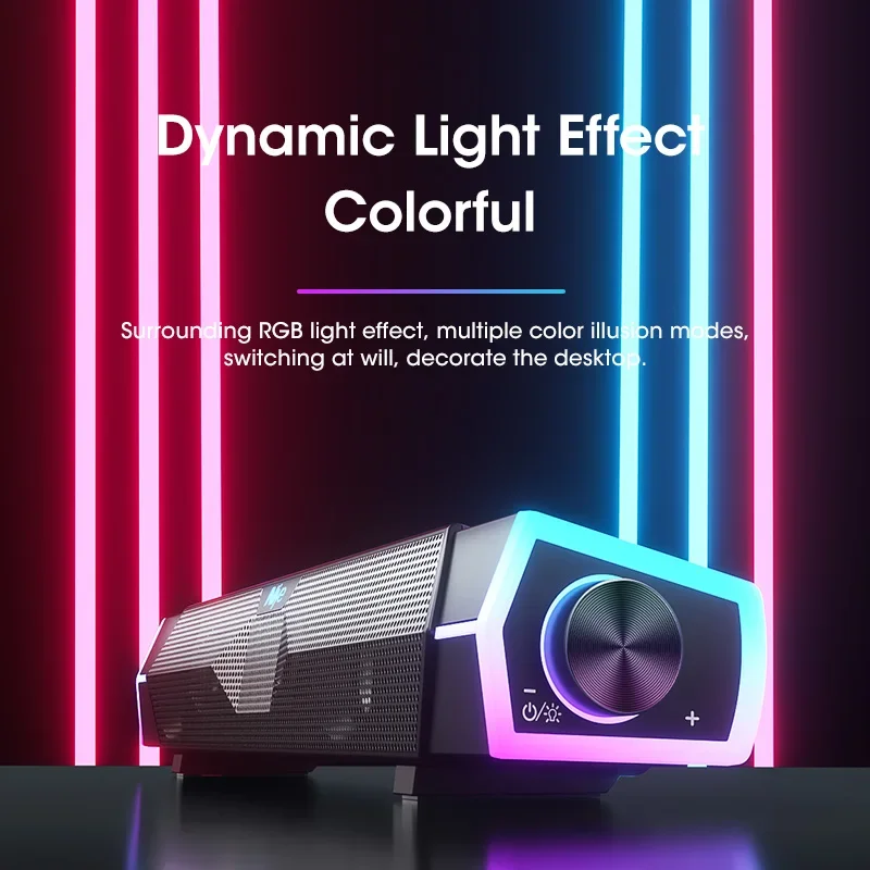 4D Stereo Sound Bar PC Speaker - Rgb Computer Soundbar For Pc review and price