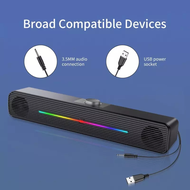 E-1407 Wholesale RGB Lights Wi - Rgb Computer Soundbar For Pc review and price