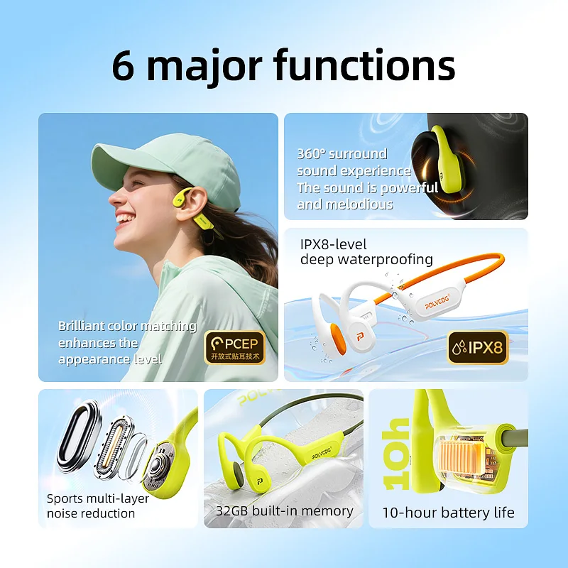 POLVCDG X9 Bone Conduction Ear - Bone Conduction Running Headphones review and price