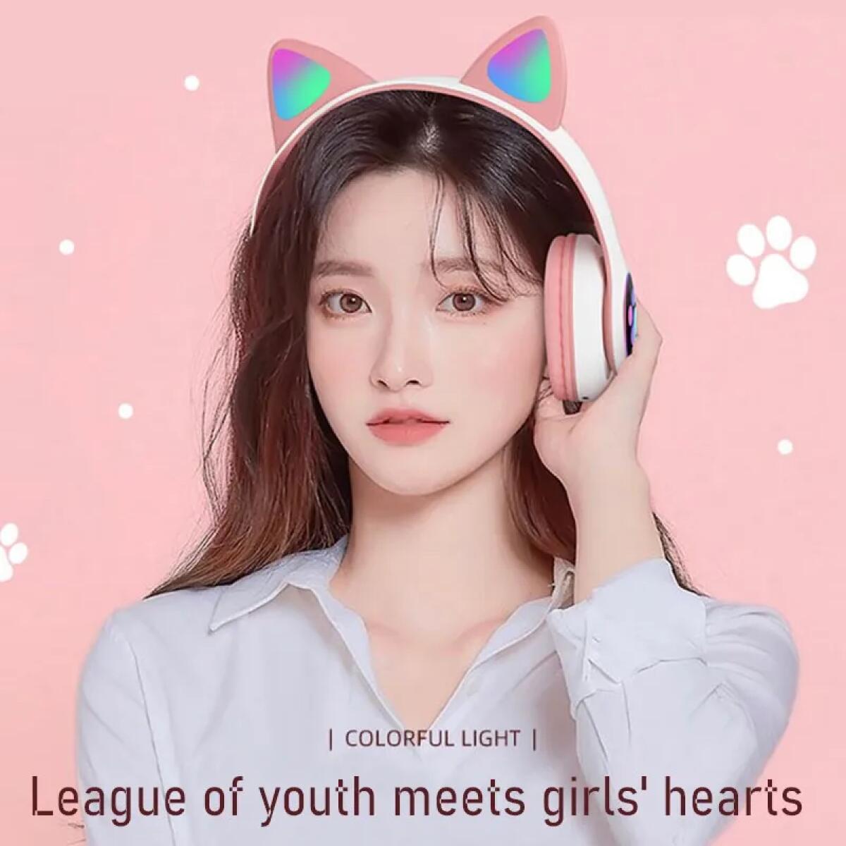 Cute Cat Ears Headphones Bluet - Cat Ear Bluetooth Headset Led review and price
