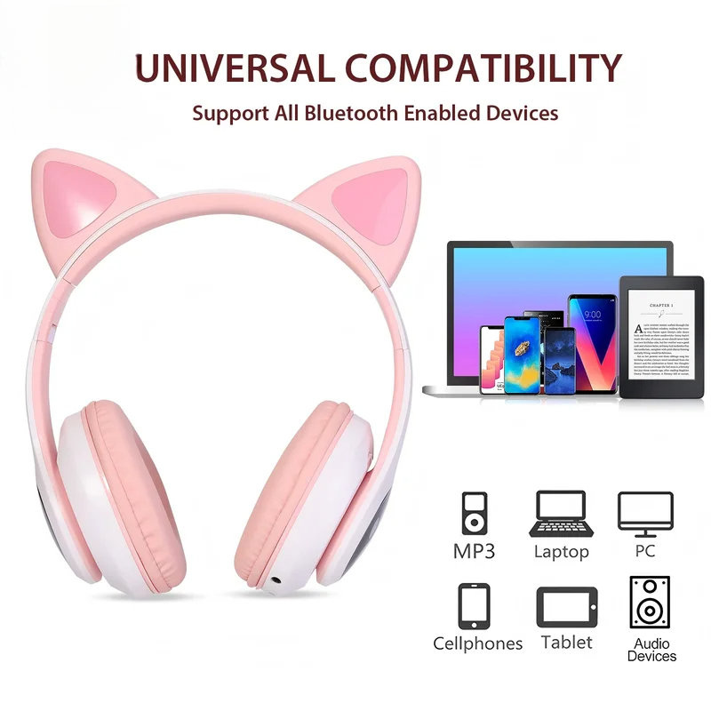 T28 Wireless Bluetooth Headpho - Cat Ear Bluetooth Headset Led review and price
