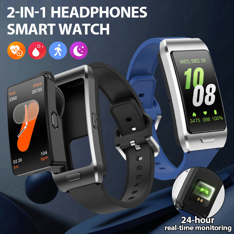 LIGE New Smart Watch Earbuds T - Tws Earbuds Bluetooth 5.3 review and price