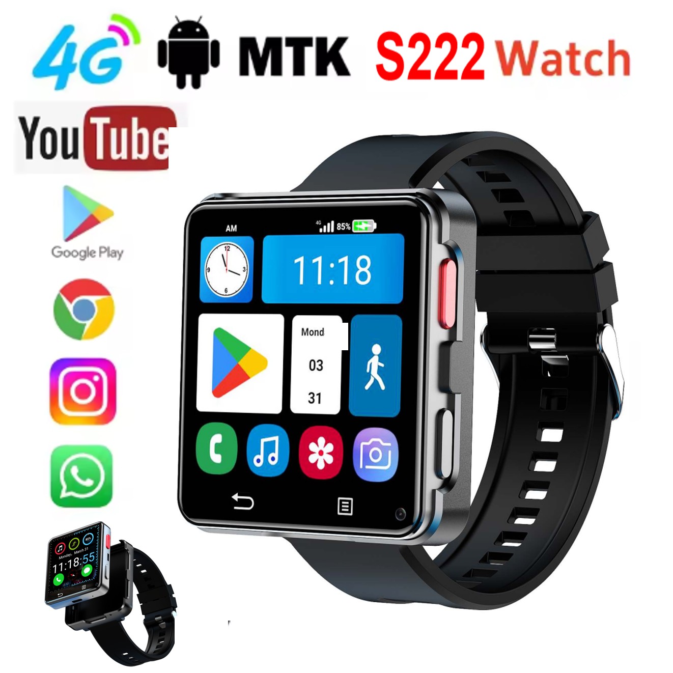 S222 Smart Watch 4G SI-M Card  - Smartwatches review and price