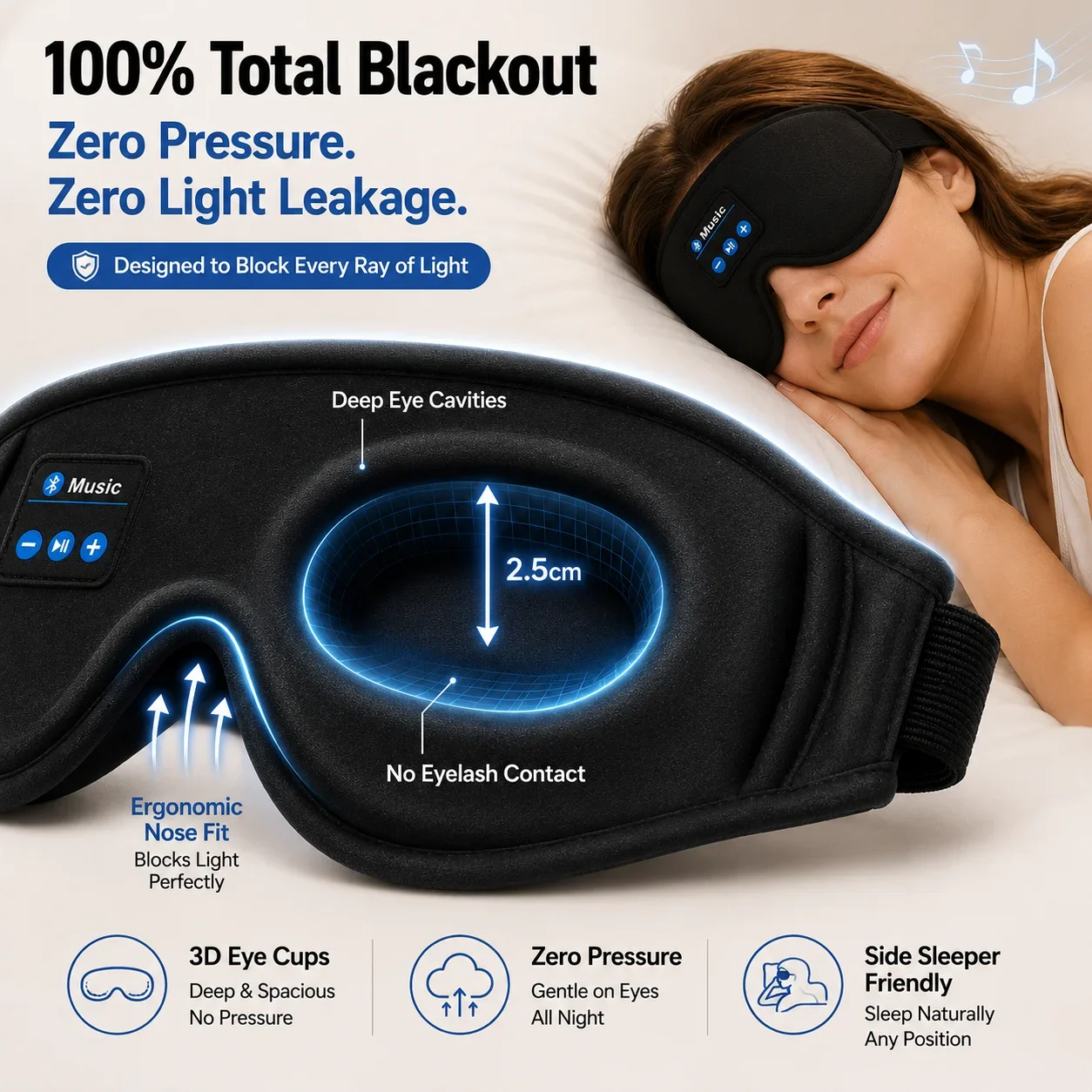 Wireless Sleep Headphones Eye  - Sleep Mask Headphones Bluetooth review and price