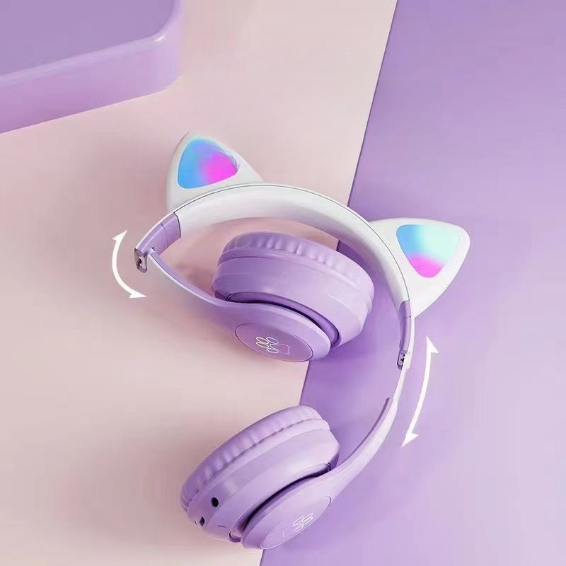 Over-Ear Cat Ear LED Breathing - Anc Wireless Over Ear Headphones review and price