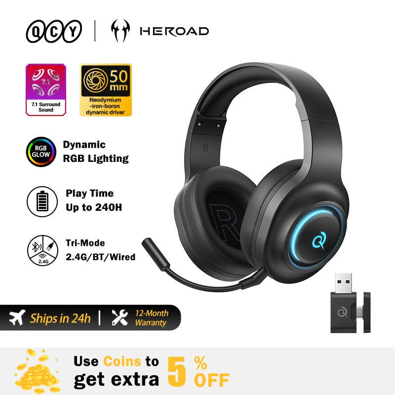 QCY Heroad V200 Gaming Headset - Gaming Headset With Mic Rgb review and price