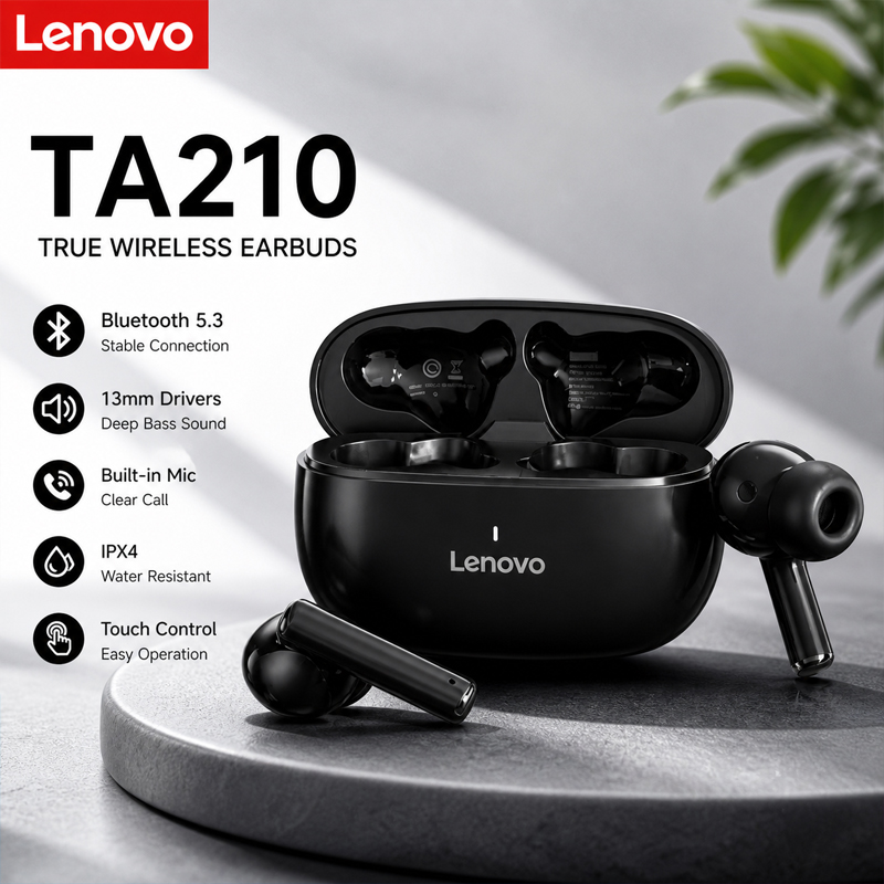 New Lenovo TA210 Bluetooth Wir - Anc Wireless Over Ear Headphones review and price