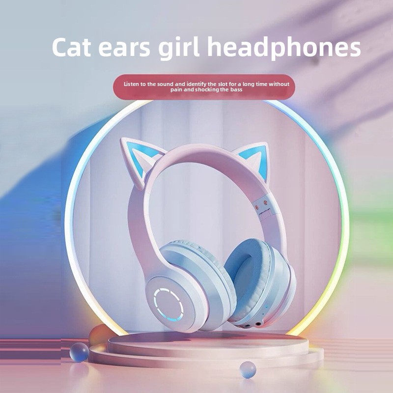 New Best Selling RGB Head-moun - Cat Ear Bluetooth Headset Led review and price