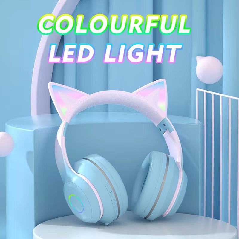 New Best Selling Head-Mounted  - Cat Ear Bluetooth Headset Led review and price