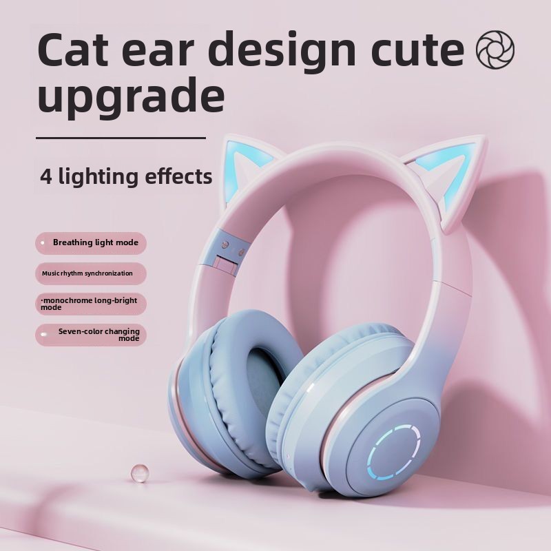 New Best Selling Head-Mounted  - Cat Ear Bluetooth Headset Led review and price