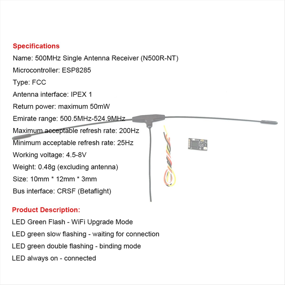 500MHz Receiver 500.5MHz-524.9 - Drones review and price