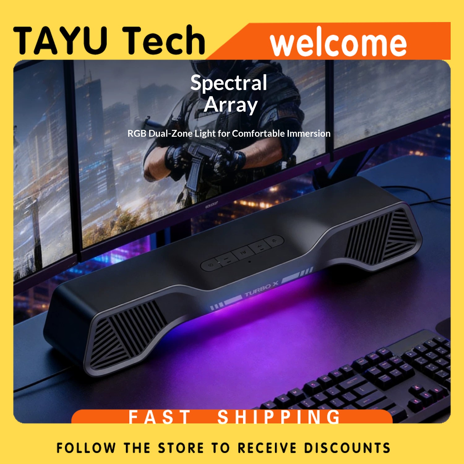 Hurricane Turbo X Gaming Speak - Rgb Computer Soundbar For Pc review and price